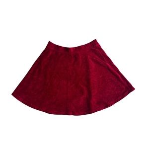 Forever 21 Red Corduroy Skater Skirt